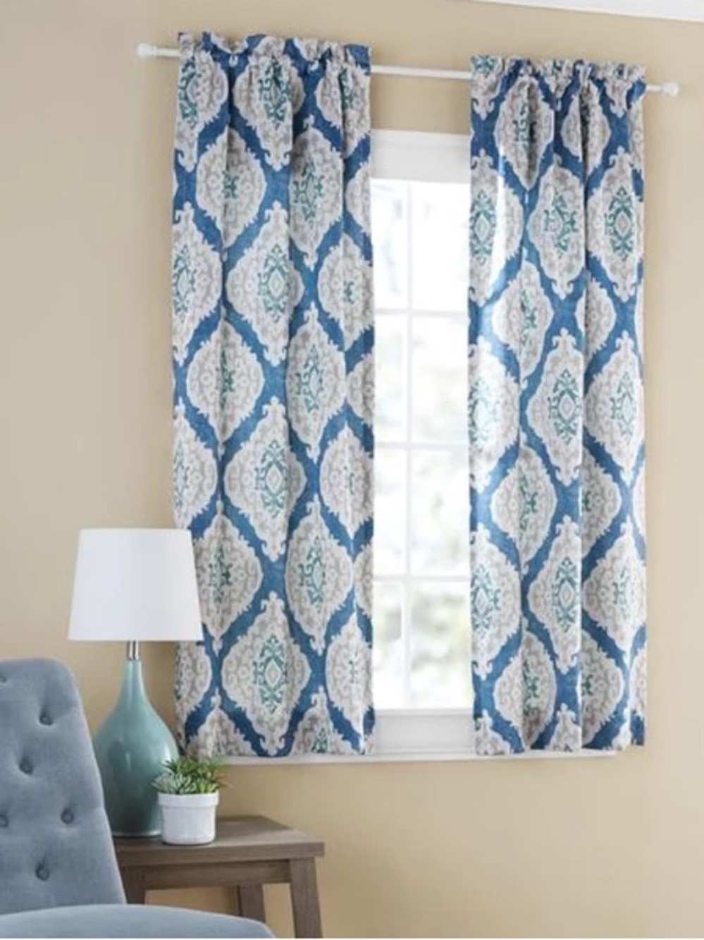 Mainstays Ikat Print Room Darkening Curtains